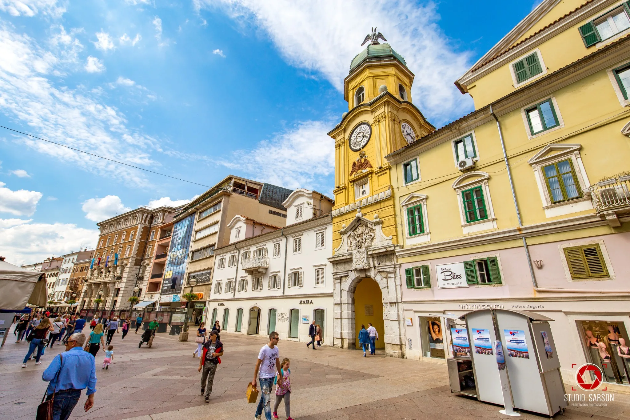 View of Rijeka City Tower and Korzo